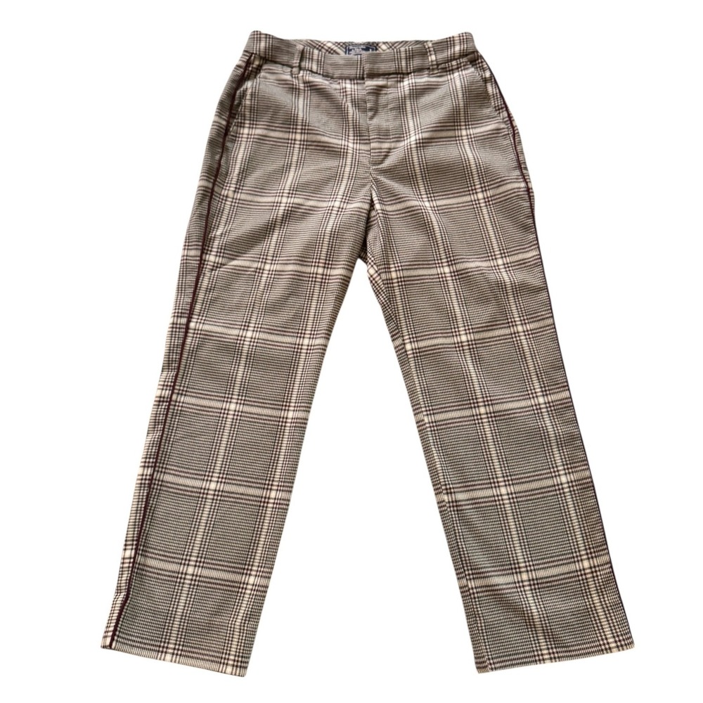 Abercrombie & Fitch Plaid Trousers in Beige and Brown